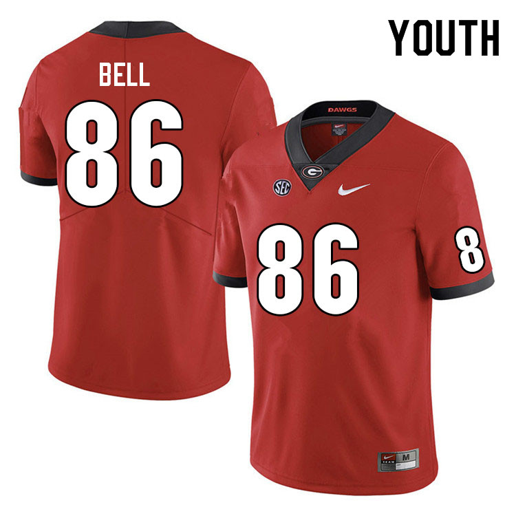 Youth #86 Dillon Bell Georgia Bulldogs College Football Jerseys Sale-Red